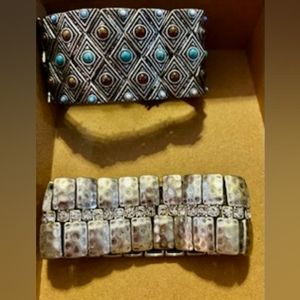 Silver tone bracelets